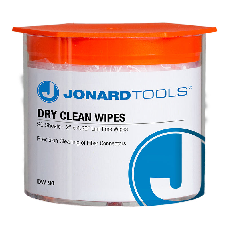 Jonard Tools DW-90 90-Pack Lint-Free Dry Wipes for Cleaning Fiber