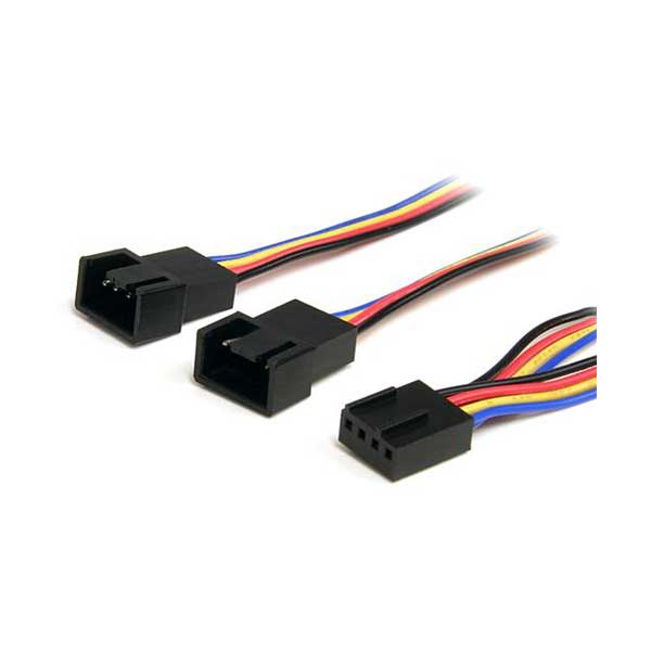 StarTech FAN4SPLIT12 12" 4-Pin Female to Male Fan Power Splitter Cable