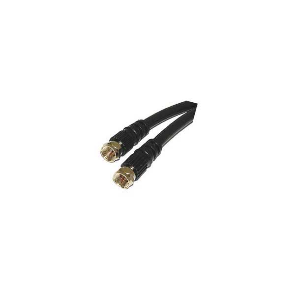 Vanco RG-6 Coax Cable w/ Gold F Connectors - Black / 100' Default Title
