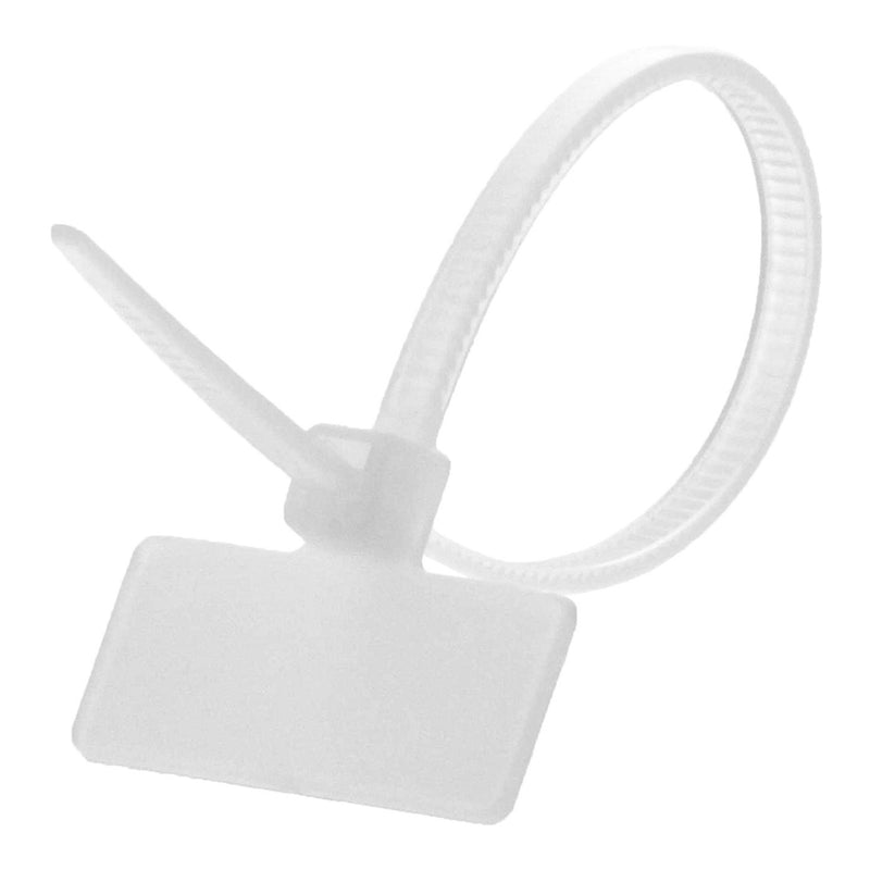 Secure Cable Ties FTO-04018-NL 4" Natural Miniature ID Cable Tie with Outside Flag - 100 Pack