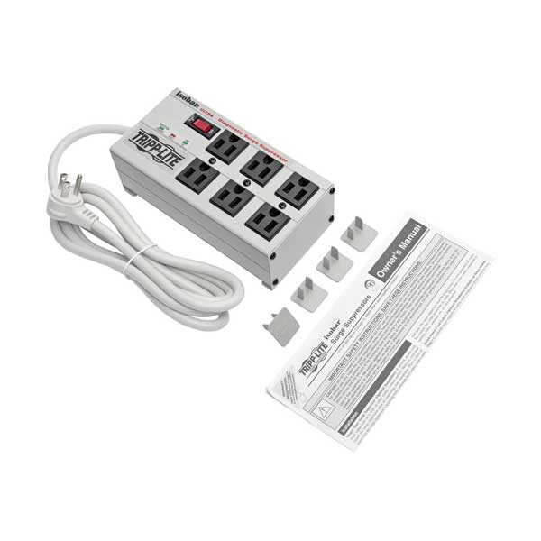 Tripp Lite Isobar 6-Outlet Surge Protector, 6 ft. Cord with Right-Angle Plug, 3330 Joules