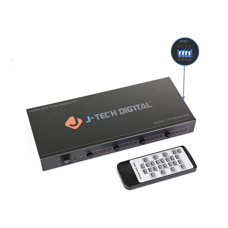 J-Tech Digital JTD-908 4x4 4K HDMI Matrix Switch