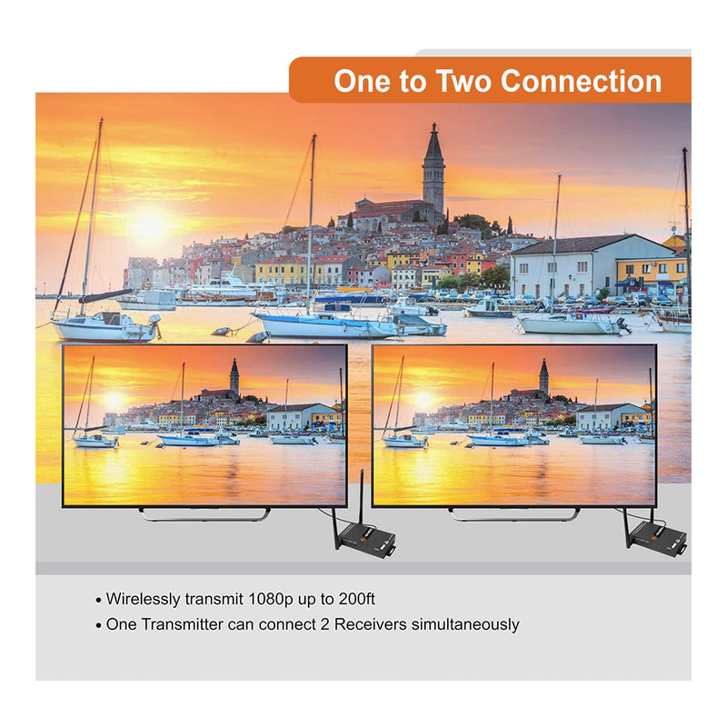 J-Tech Digital JTECH-WEX200V3 1X2 1080p Wireless HDMI Extender Kit