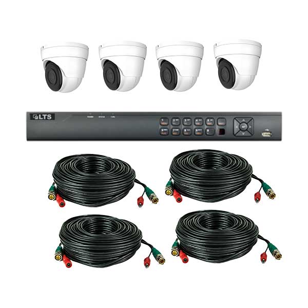 LT Security LTD08M4T-1T 8-Channel 1TB HD-TVI 1080p DVR with 4 x 2MP 1080p Turret WDR IR Cameras Kit and 4 x 60ft HD Power/Video Cables