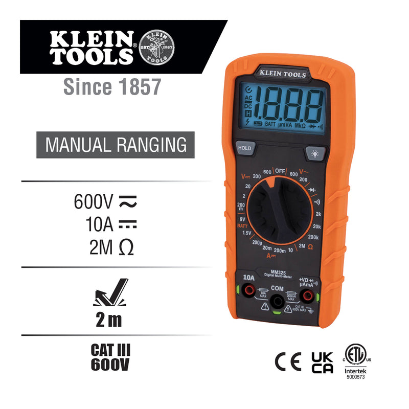 Klein Tools MM325 600V Manual-Ranging Digital Multimeter