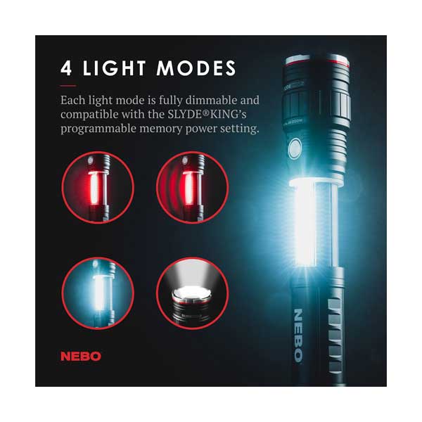 NEBO NEB-WLT-0003 SLYDE KING 2nd Gen 500 lumen Rechargeable LED Flashlight