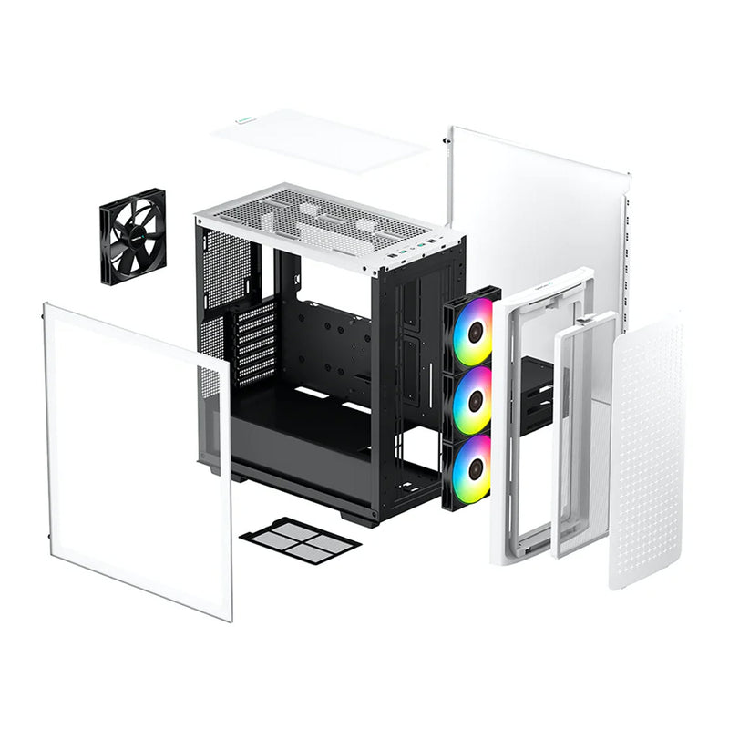 DeepCool R-CK560-WHAAE4-G-1 White CK560 Mid-Tower ATX Case with Tempered Glass Side Panel