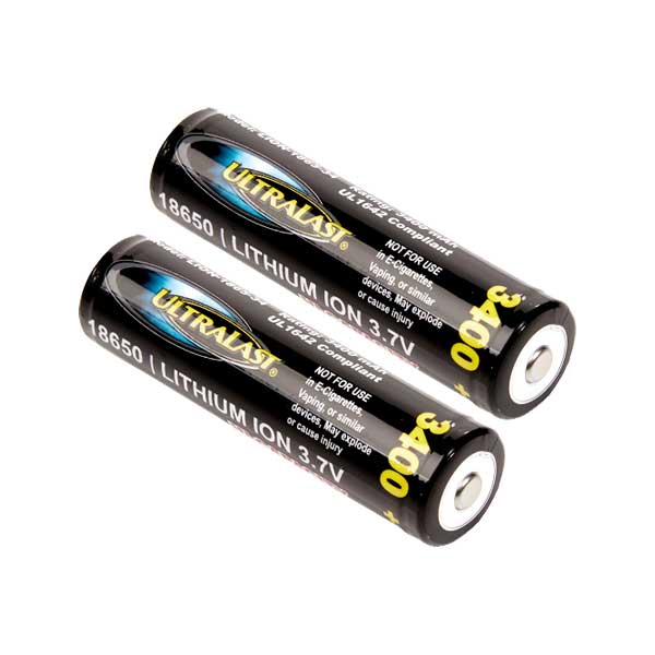 UltraLast UL1865-34-2P 3.7 Volt 3400mAh 18650 Lithium Ion Rechargeable Battery 2-Pack