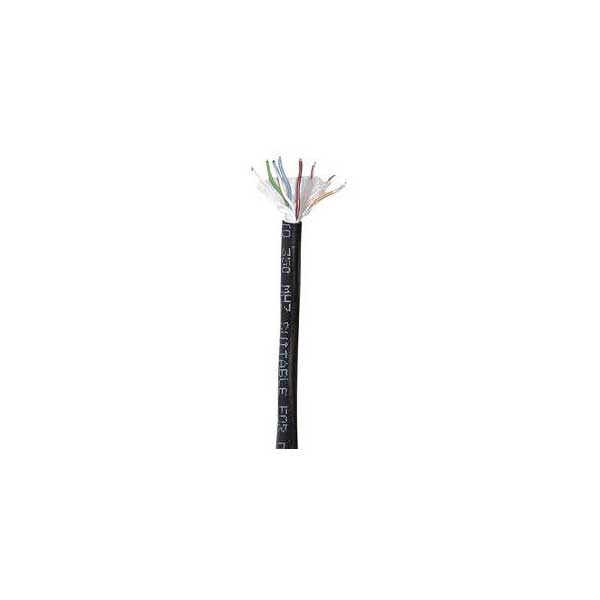 JSC Wire & Cable Black Cat5e Direct Burial Cable, 24AWG, 4-Pair, 350MHz Cable, Sold By The Foot Default Title
