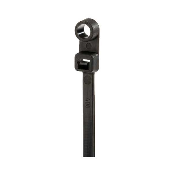 SR Components WTS-8-50B 7" 50lb Black UV Weather Resistant Nylon Self Locking Cable Screw Mount Zip Ties 100-Pack