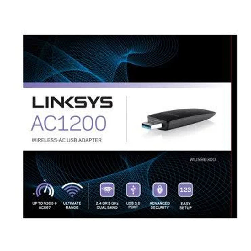 Linksys WUSB6300 AC1200 Dual-Band Wireless-AC USB 3.0 Adapter
