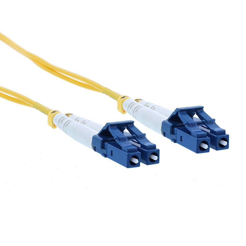 LC to LC 15M, Single Mode Fiber Optic Patch Cable, Duplex, OM2, PVC (OFNR), 2.0MM, Yellow