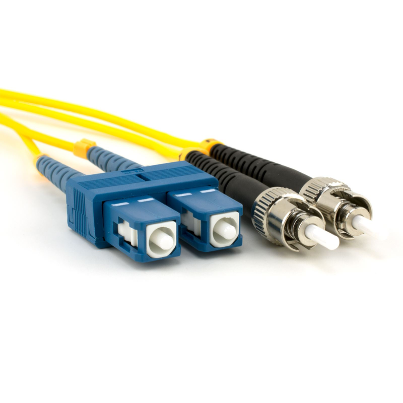 ST to SC 3M, Single Mode fiber Optic Patch Cable, Duplex, OM2, PVC (OFNR), 2.0MM, Yellow