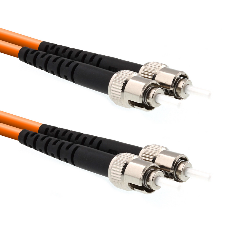 ST to ST 30M, Multimode Fiber Optic Patch Cable, Duplex, OM1, PVC (OFNR), 2.0MM, Orange