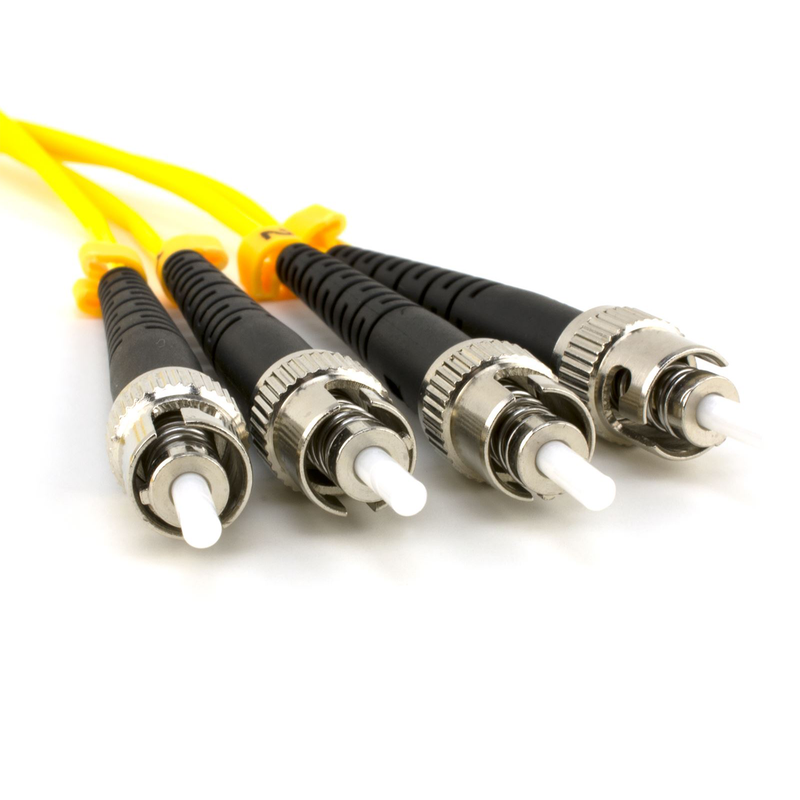 ST to ST 1M, Single Mode Fiber Optic Patch Cable, Duplex, OM2, PVC (OFNR), 2.0MM, Yellow