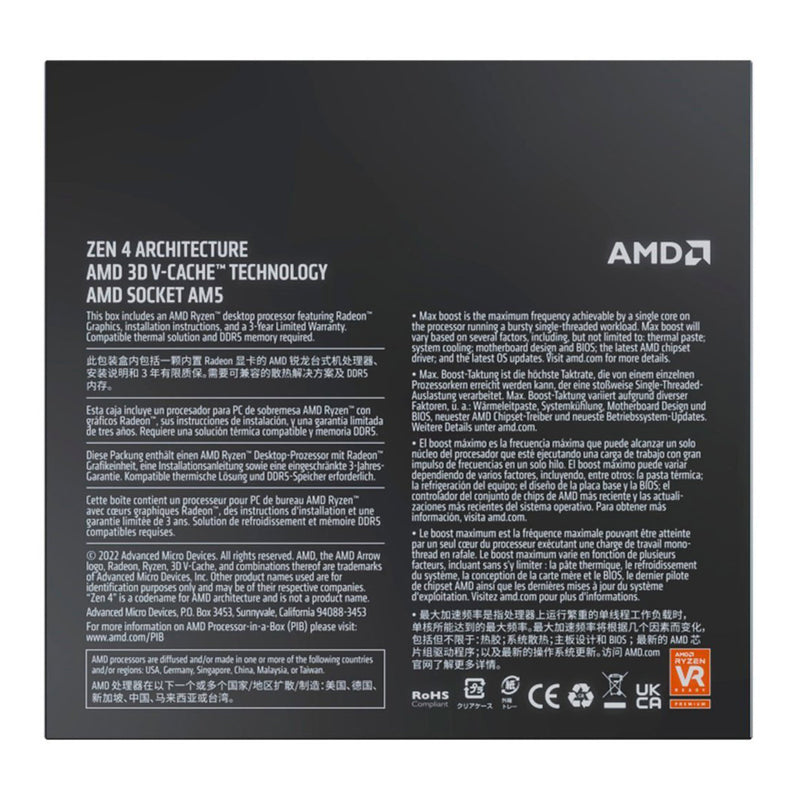 AMD 100-100000910WOF Ryzen 7 7800X3D 8-Core 16-Thread 4.2GHz AM5 Processor
