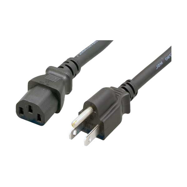 Comtop 18AWG 3-Conductor NEMA 5-15P to C13 Power Cord | 3ft | 10W1-01203
