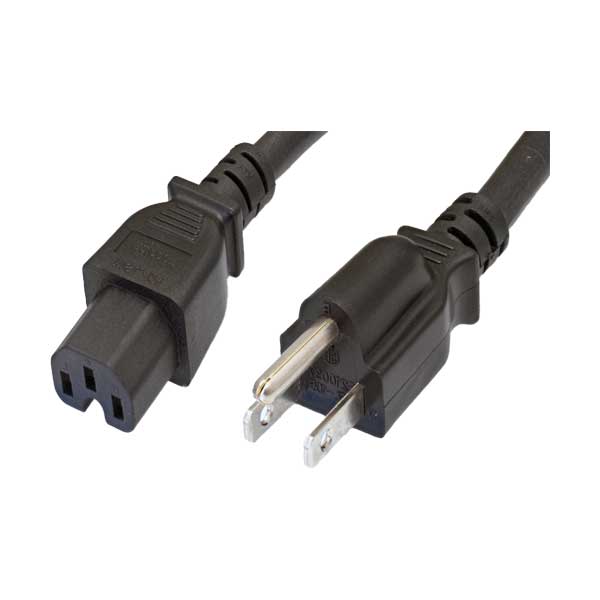 Comtop 14AWG 3-Conductor NEMA 5-15P to C15 Power Cord | 8ft | 10W1-51515-08
