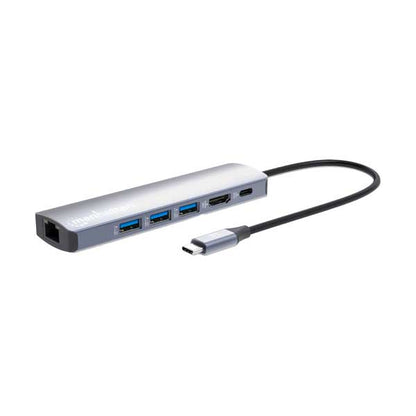 Manhattan 6-in-1 USB-C 4K PD (100W) Docking Station with Gigabit RJ45 Port | 153959