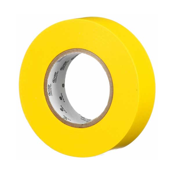 3M Temflex 165 Vinyl Electrical Tape | 3/4 in x 60 ft | 6 mil | Yellow | 165YL4A
