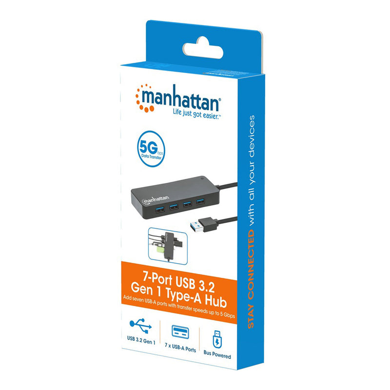 Manhattan 168403 7-Port USB 3.2 Gen 1 Type-A Hub