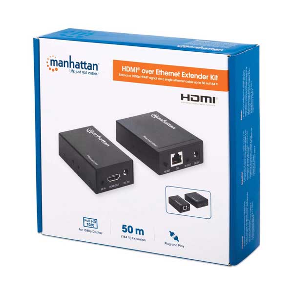 Manhattan 1080p HDMI over Ethernet Extender Kit | 50m | 207584