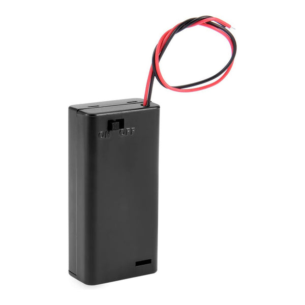 NTE Electronics NTE 23-BH2-4 AA 2-Cell Side-By-Side Covered Battery Holder with On-Off Switch and Tinned Leads Default Title
