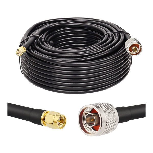 Altex Preferred MFG Altex Preferred MFG 100ft 50 Ohm SMA Male to N Male Coaxial Cable - Black - 240-N-SMA-JJ-100FT Default Title

