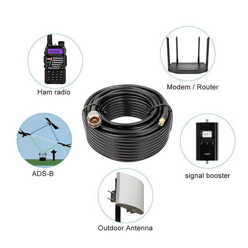 Altex Preferred MFG 100ft 50 Ohm SMA Male to N Male Coaxial Cable - Black - 240-N-SMA-JJ-100FT