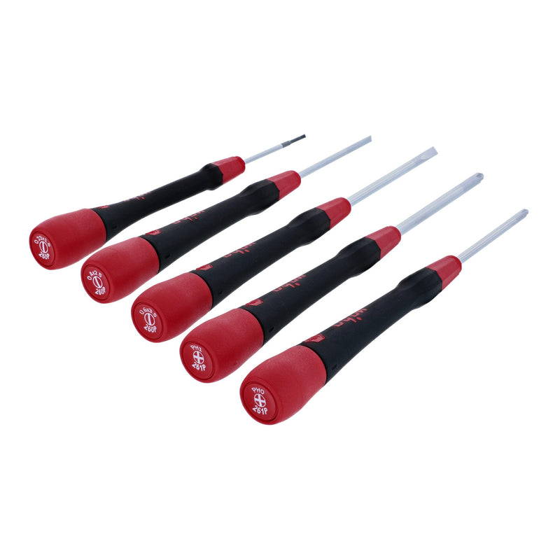 Wiha 26195 5-Piece PicoFinish Slotted and Phillips Precision Screwdriver Set