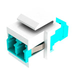 Vertical Cable Optical Fiber Keystone Module | MM OM3 | LC Duplex | White | 264-KMB01-4C-WH
