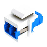 Vertical Cable Optical Fiber Keystone Module | SM UPC | LC Duplex | White | 264-KMB01-4Z-WH