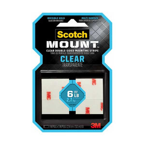 3M Scotch-Mount Double-Sided Mounting Strips | Strong 6lb Hold | Clear | 410H-ST
