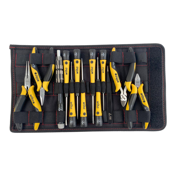 Wiha Wiha 45892 26 Piece ESD Safe PicoFinish Precision Screwdrivers Pliers and Bits Set with Heavy Duty Velcro Pouch Default Title
