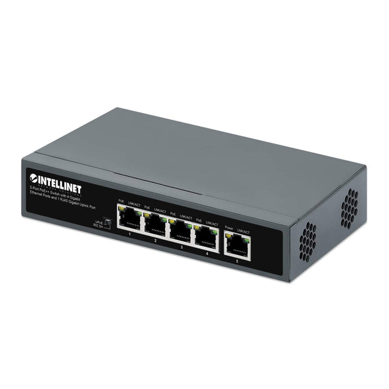 Intellinet 562010 5-Port PoE++ Switch with 4 Gigabit Ethernet Ports and 1 RJ45 Gigabit Uplink Port