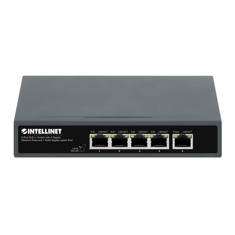 Intellinet 562010 5-Port PoE++ Switch with 4 Gigabit Ethernet Ports and 1 RJ45 Gigabit Uplink Port