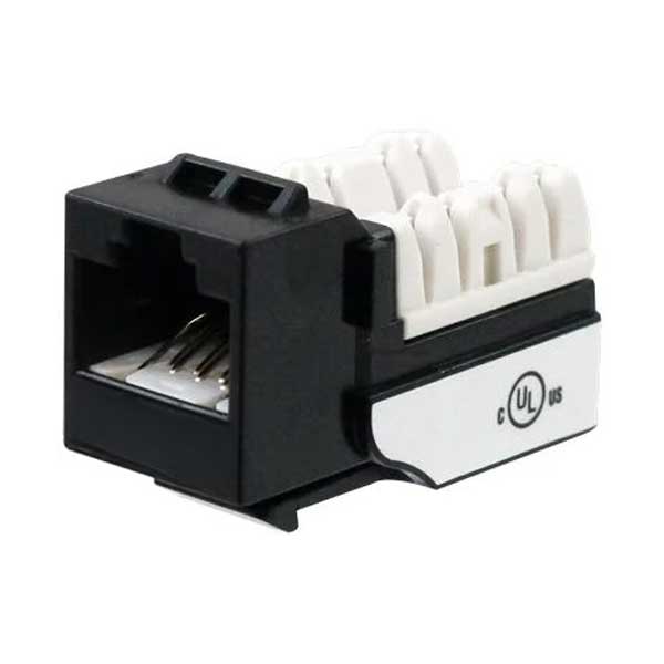 Wavenet CAT5e RJ45 UTP 110-Type Keystone Jack | Black | 25-Pack | 5EKSJBK-25PK