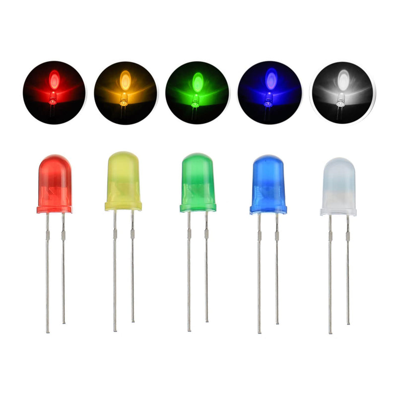 Altex Preferred MFG 500-Piece 5-Color 5mm LED Diode Lights Kit - Red/Yellow/Green/Blue/White