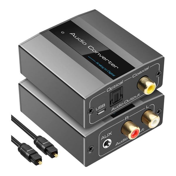 Altex Preferred MFG Altex Preferred MFG Analog to Digital Audio Converter - RCA Right/Left to Optical with Optical Cable 3.5mm AUX Jack to Digital Toslink and Coaxial Audio Adapter Default Title
