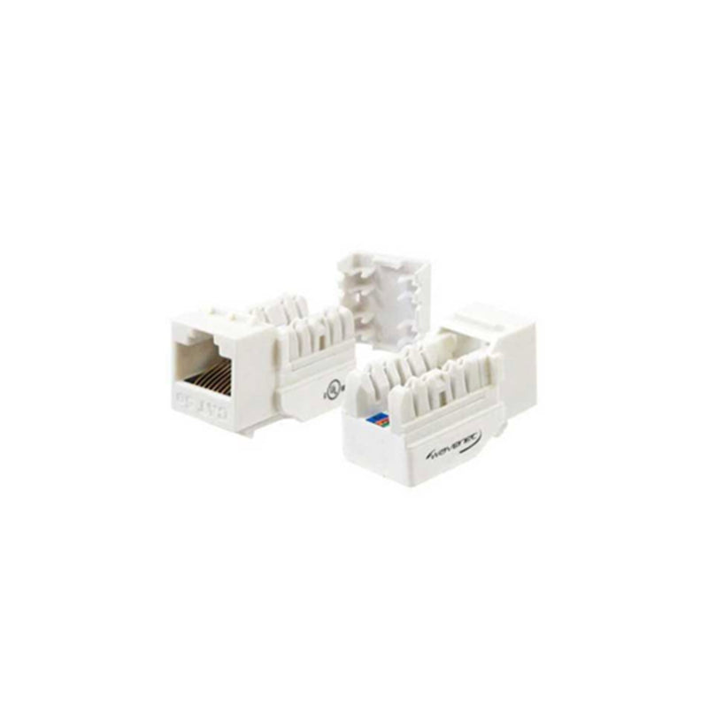 Wavenet 6AKSJWH-SPK 110-Type Punchdown 8P8C RJ45 CAT6a Keystone Jack - White - 25-Pack