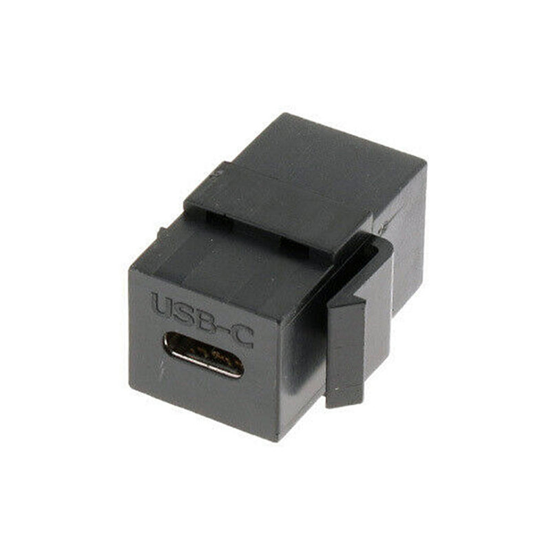 Calrad 72-279 USB Type C 3.1 Feed Thru Keystone Insert - Black
