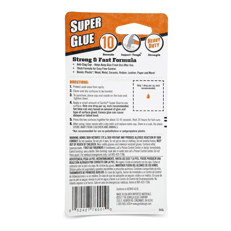 Gorilla 7400202 Super Glue XL - 25g, Clear
