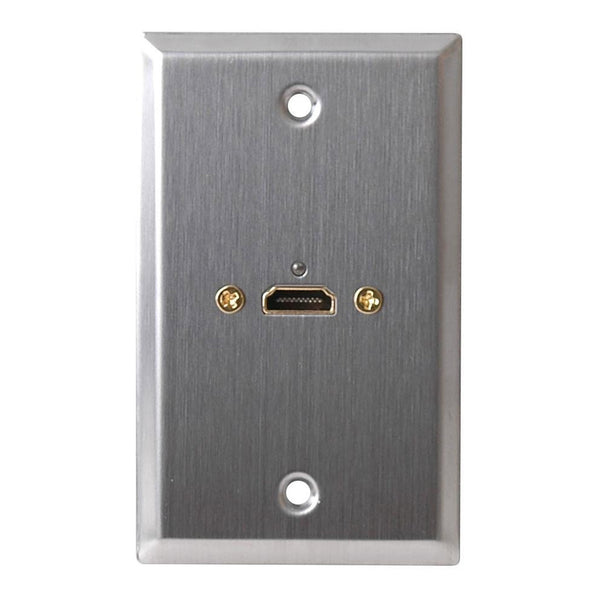 Philmore LKG Philmore LKG 75-677 Single Gang Stainless Steel Wallplate with Single HDMI Female Feed Thru Jack Default Title
