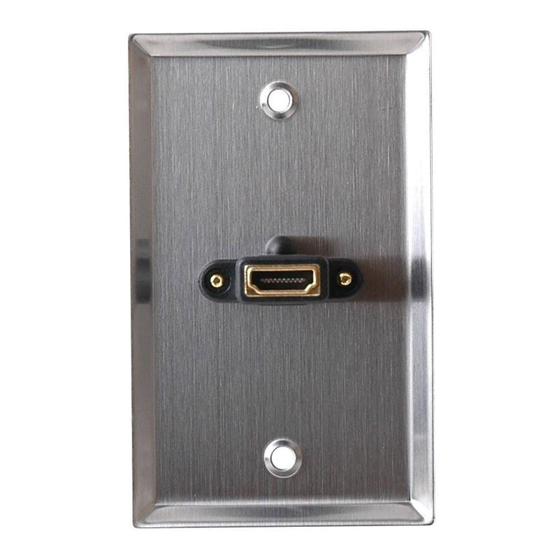 Philmore LKG 75-677 Single Gang Stainless Steel Wall Plate with Single HDMI Female Feed Thru Jack