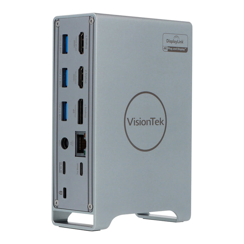 VisionTek 901499 VT7100 Triple Display 4K USB-C Docking Station with 100W Power Delivery