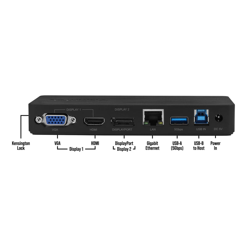 VisionTek 901693 VT1100 Dual Display Universal USB 3.0 Docking Station - Black