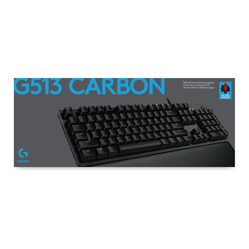 Logitech 920-009332 G513 Lightsync RGB Mechanical Gaming Keyboard with GX Red Switches - Carbon Black