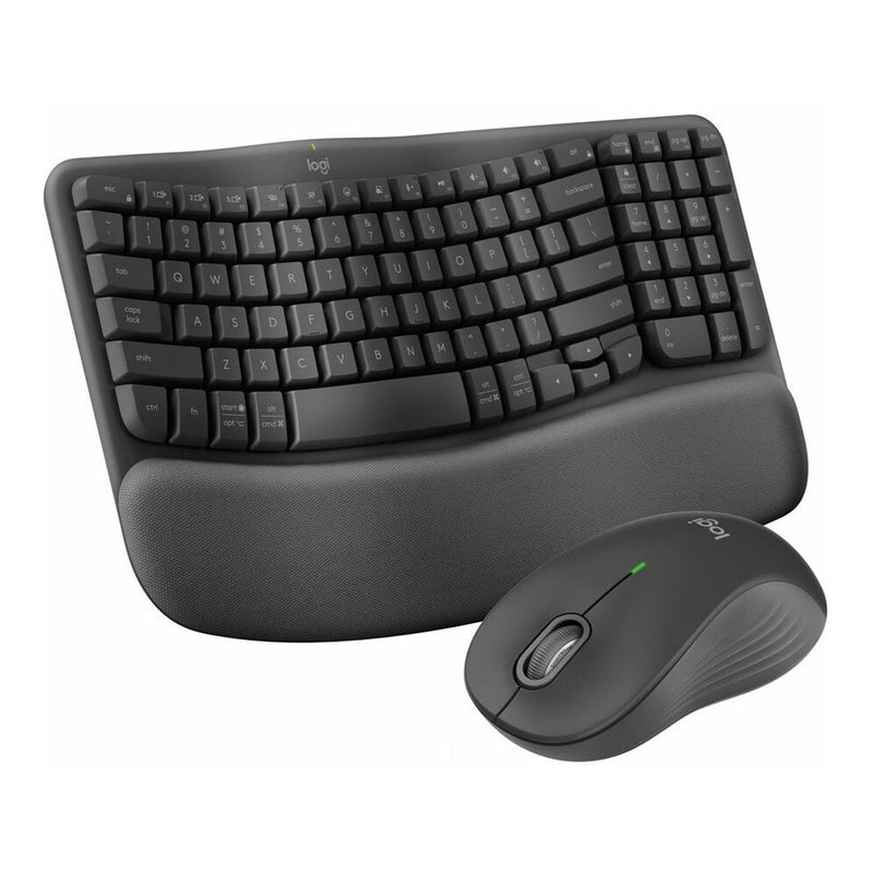 Logitech 920-012059 Wave Keys MK670 USB Wireless Bluetooth Ergonomic Keyboard & Mouse Combo - Graphite