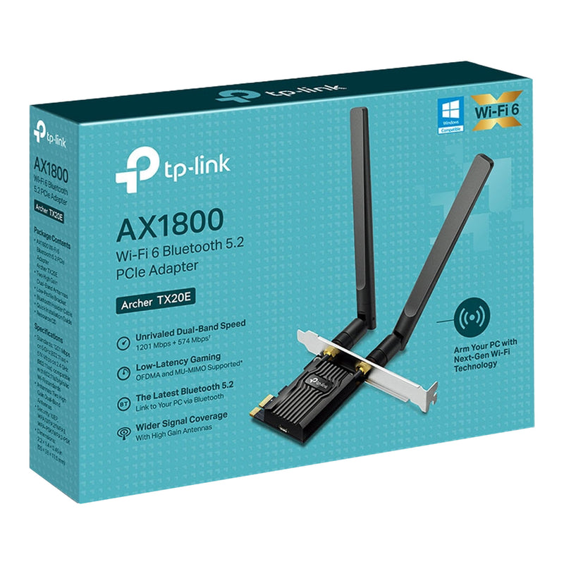 TP-Link ARCHER TX20E AX1800 Wi-Fi 6 Bluetooth 5.2 PCIe Adapter