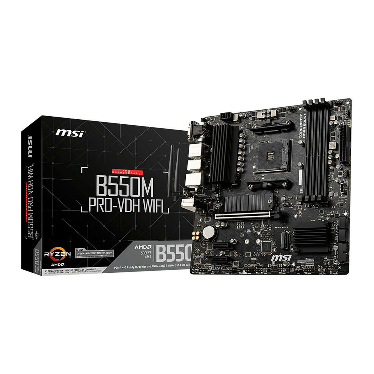 MSI B550M PRO-VDH WIFI AM4 Micro ATX Desktop Motherboard